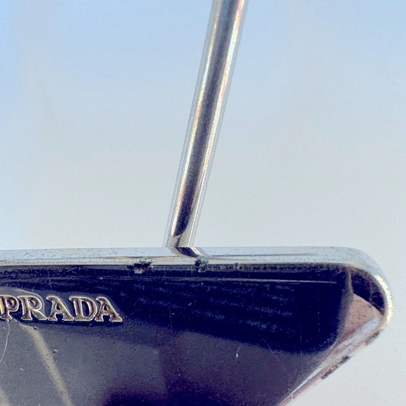 Prada Clip Keychain Triangle M718 Made in Italy Silver Metal Logo Runway Edition - Picture 7 of 12